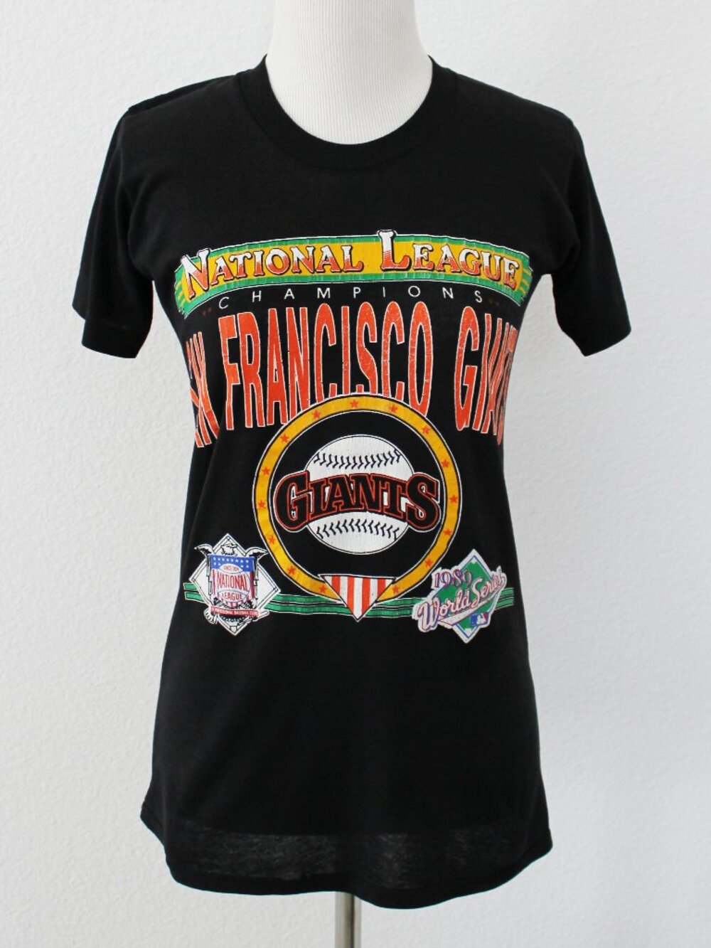 Vintage Logo 7 1989 San Francisco Giants MLB World Series Baseball Tee Shirt, S